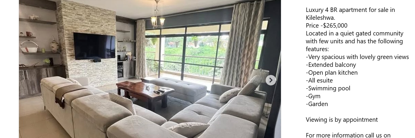 4 bedroom  apartment all Ensuite, Kileleshwa